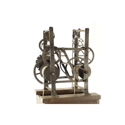 1012 - A RARE EARLY 18TH CENTURY IRON ‘BIRDCAGE’ FRAME TWIN TRAIN TURRET CLOCK, Attributed to Gabriel Smith... 