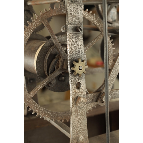 1012 - A RARE EARLY 18TH CENTURY IRON ‘BIRDCAGE’ FRAME TWIN TRAIN TURRET CLOCK, Attributed to Gabriel Smith... 