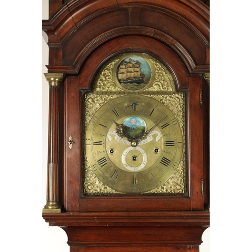 1013 - JAMES GIBB, STOCKTON. AN IMPRESSIVE MID 18TH CENTURY THREE-TRAIN MUSICAL LONGCASE CLOCK the 12 inch ... 