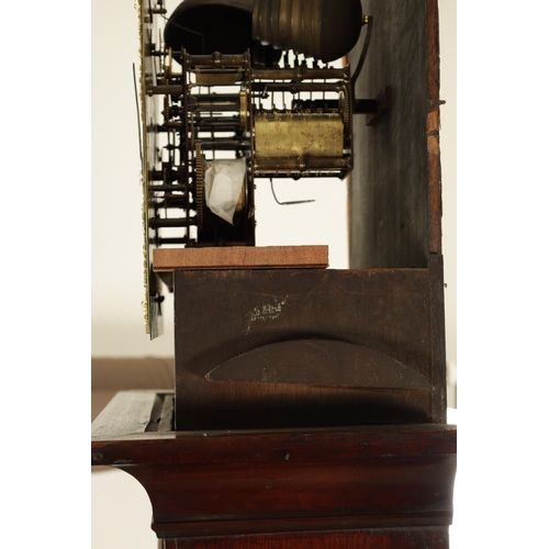 1013 - JAMES GIBB, STOCKTON. AN IMPRESSIVE MID 18TH CENTURY THREE-TRAIN MUSICAL LONGCASE CLOCK the 12 inch ... 