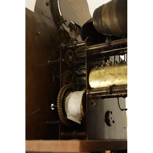 1013 - JAMES GIBB, STOCKTON. AN IMPRESSIVE MID 18TH CENTURY THREE-TRAIN MUSICAL LONGCASE CLOCK the 12 inch ... 