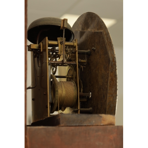 999 - MALLETT, BARNSTAPLE. A REGENCY FIGURED MAHOGANY LONGCASE CLOCK the arched hood with canted sides and... 