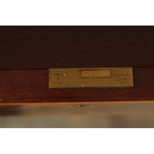 1390 - MAPLE & CO. (LONDON). A FINE 19TH CENTURY FIGURED MAHOGANY, SATINWOOD CROSS-BANDED AND MARQUETRY INL... 