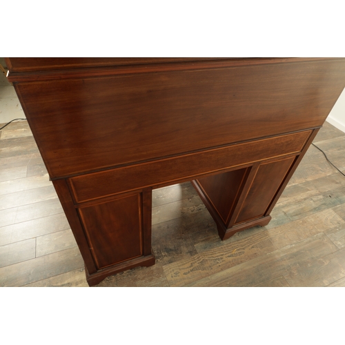 1390 - MAPLE & CO. (LONDON). A FINE 19TH CENTURY FIGURED MAHOGANY, SATINWOOD CROSS-BANDED AND MARQUETRY INL... 