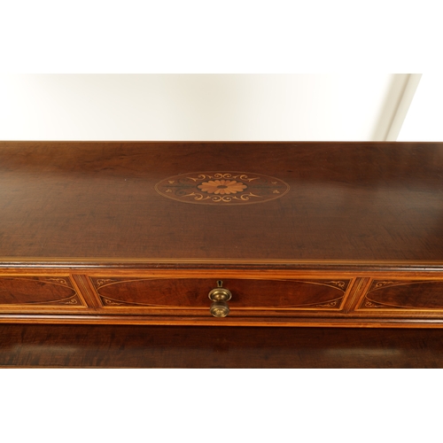 1390 - MAPLE & CO. (LONDON). A FINE 19TH CENTURY FIGURED MAHOGANY, SATINWOOD CROSS-BANDED AND MARQUETRY INL... 