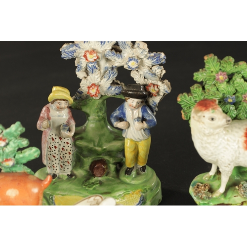 101 - A GROUP OF ELEVEN 19TH CENTURY STAFFORDSHIRE FIGURES including a pair of deer and sheep examples (16... 