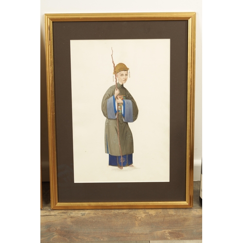 133 - A FINE PAIR OF 19TH CENTURY CHINESE WATERCOLOURS depicting scholars - in glazed mounted frames with ... 