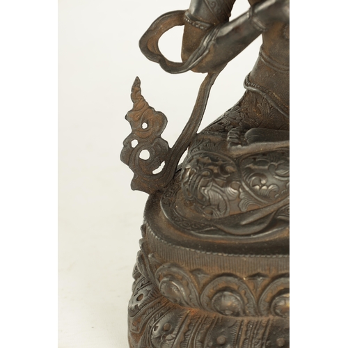 170 - A CHINESE TIBETAN BRONZE FIGURAL SCULPTURE, modelled as Amitayus, the Buddha of Light. (37cm high)