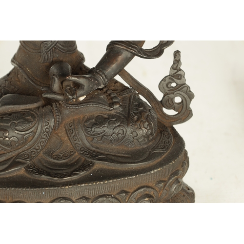 170 - A CHINESE TIBETAN BRONZE FIGURAL SCULPTURE, modelled as Amitayus, the Buddha of Light. (37cm high)