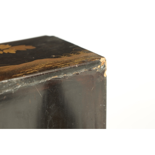 201 - A JAPANESE MEIJI PERIOD LACQUER WORK WRITING BOX of rectangular form with relief japanned lacquer de... 