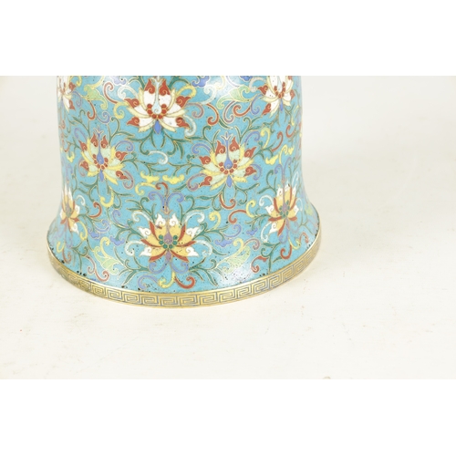 257 - AN 18TH CENTURY CHINESE CLOISONNÉ BELL SHAPED VASE with brightly coloured floral enamels. (32cm high... 