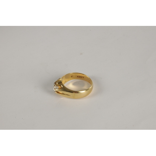 314 - AN 18CT GOLD SOLITAIRE DIAMOND RING, Gypsy setting, diamond app. 0.65, total weight 7g, ring size O.