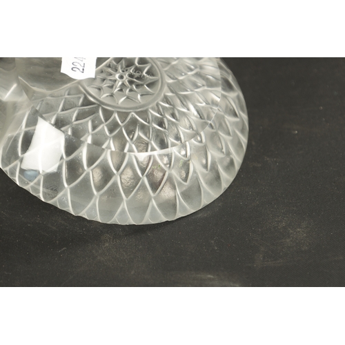 32 - A RENE LALIQUE 'PAPILLONS ET DAHLIA' CLEAR GLASS PIN TRAY with embossed butterfly etched signature b... 