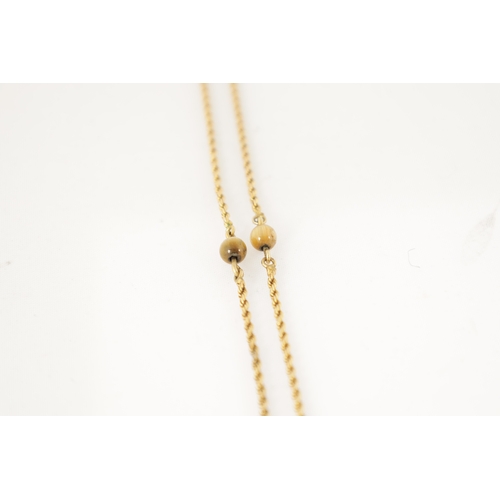 330 - A 9CT GOLD CITRINE AND PEARL PENDANT NECKLACE TOGETHER WITH A PAIR OF 9CT GOLD CUFFLINKS total weigh... 