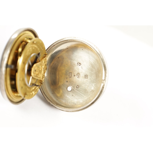 351 - J. RYLAND, ORMSKIRK. A SILVER PAIR CASED POCKET WATCH WITH RARE CHAFF CUTTER ESCAPEMENT, plain case ... 