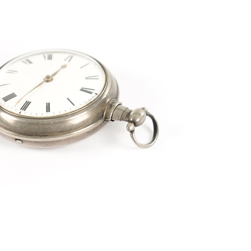 351 - J. RYLAND, ORMSKIRK. A SILVER PAIR CASED POCKET WATCH WITH RARE CHAFF CUTTER ESCAPEMENT, plain case ... 