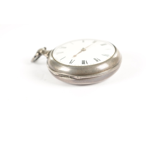 351 - J. RYLAND, ORMSKIRK. A SILVER PAIR CASED POCKET WATCH WITH RARE CHAFF CUTTER ESCAPEMENT, plain case ... 