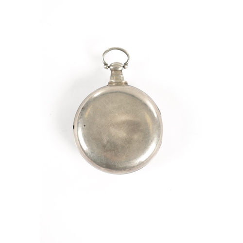 351 - J. RYLAND, ORMSKIRK. A SILVER PAIR CASED POCKET WATCH WITH RARE CHAFF CUTTER ESCAPEMENT, plain case ... 