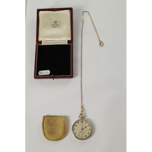 353 - AN EARLY 20TH CENTURY 18CT TWO TONE GOLD ROLEX POCKET WATCH RETAILED BY ASPREY, LONDON, the stylish ... 