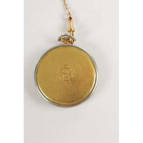 353 - AN EARLY 20TH CENTURY 18CT TWO TONE GOLD ROLEX POCKET WATCH RETAILED BY ASPREY, LONDON, the stylish ... 