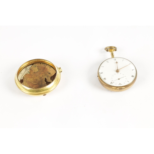 355 - PETER LITHERLAND, LIVERPOOL. A RARE GILT PAIR CASED POCKET WATCH WITH RACK LEVER ESCAPEMENT, plain o... 