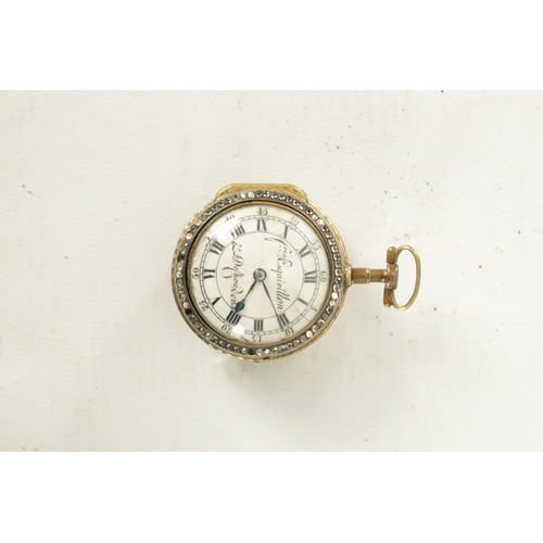 360 - A LATE 18TH CENTURY FRENCH GILT AND ENAMEL PAIR CASED POCKET WATCH signed Fres Esquivillon the outer... 