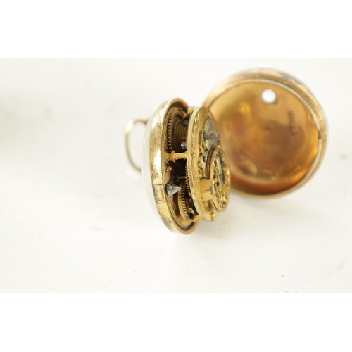 360 - A LATE 18TH CENTURY FRENCH GILT AND ENAMEL PAIR CASED POCKET WATCH signed Fres Esquivillon the outer... 