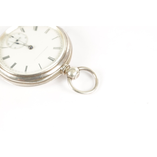 363 - WALTHAM WATCH CO. AN EARLY SILVER OPEN FACED AMERICAN POCKET WATCH, plain case enclosing an enamel d... 