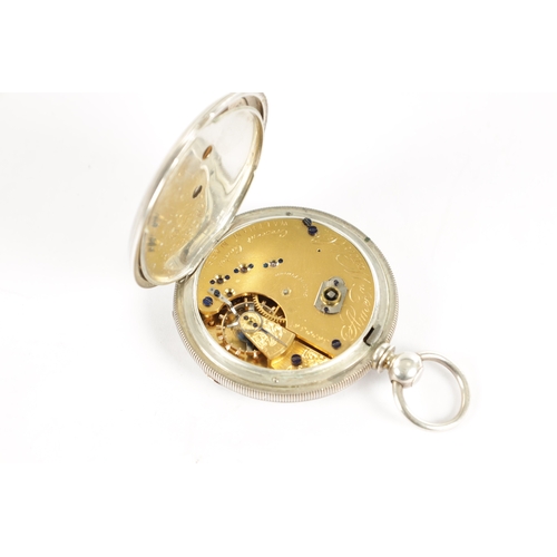 363 - WALTHAM WATCH CO. AN EARLY SILVER OPEN FACED AMERICAN POCKET WATCH, plain case enclosing an enamel d... 