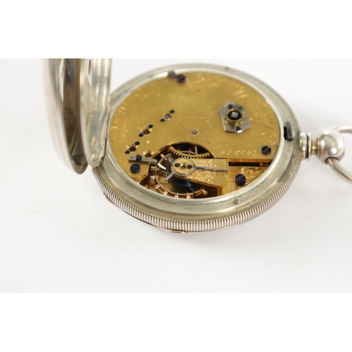 363 - WALTHAM WATCH CO. AN EARLY SILVER OPEN FACED AMERICAN POCKET WATCH, plain case enclosing an enamel d... 