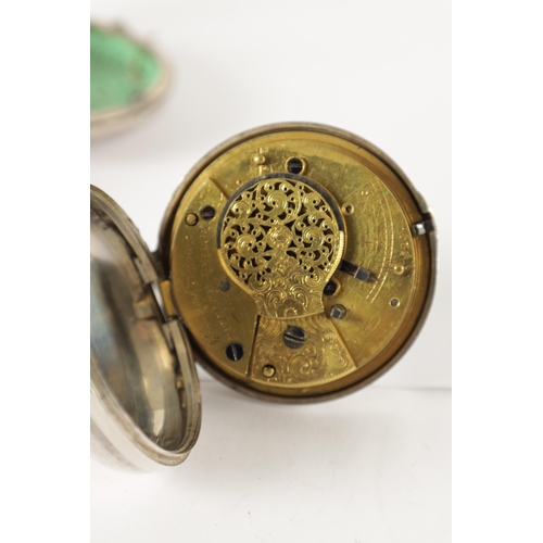 365 - RICHARD SNOW, PATELEY BRIDGE. A GEORGE III SILVER PAIR CASED VERGE POCKET WATCH, having a plain inne... 