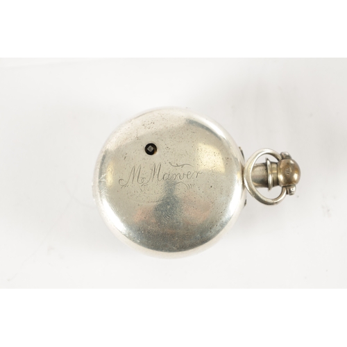 365 - RICHARD SNOW, PATELEY BRIDGE. A GEORGE III SILVER PAIR CASED VERGE POCKET WATCH, having a plain inne... 