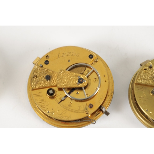 367 - A COLLECTION OF FOUR SILVER CASED POCKET WATCHES AND THREE MOVEMENTS, two watches signed W. Potts & ... 