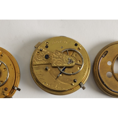 367 - A COLLECTION OF FOUR SILVER CASED POCKET WATCHES AND THREE MOVEMENTS, two watches signed W. Potts & ... 