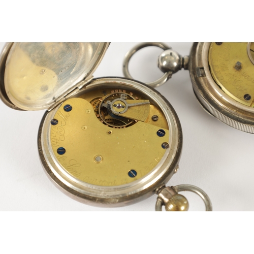 367 - A COLLECTION OF FOUR SILVER CASED POCKET WATCHES AND THREE MOVEMENTS, two watches signed W. Potts & ... 