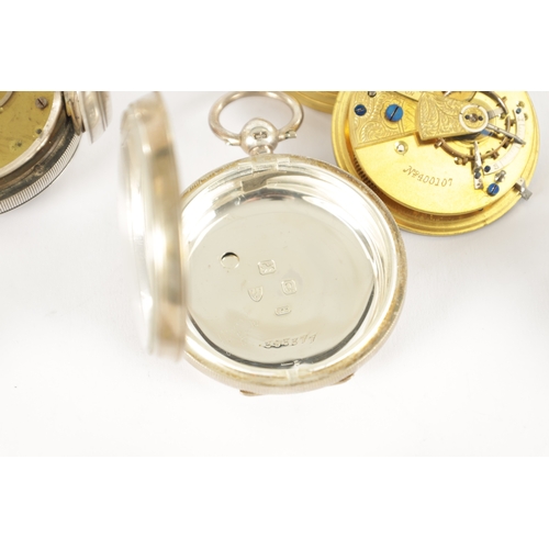 367 - A COLLECTION OF FOUR SILVER CASED POCKET WATCHES AND THREE MOVEMENTS, two watches signed W. Potts & ... 