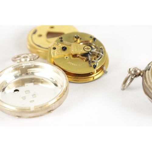 367 - A COLLECTION OF FOUR SILVER CASED POCKET WATCHES AND THREE MOVEMENTS, two watches signed W. Potts & ... 