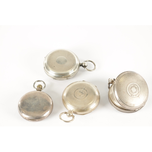 367 - A COLLECTION OF FOUR SILVER CASED POCKET WATCHES AND THREE MOVEMENTS, two watches signed W. Potts & ... 