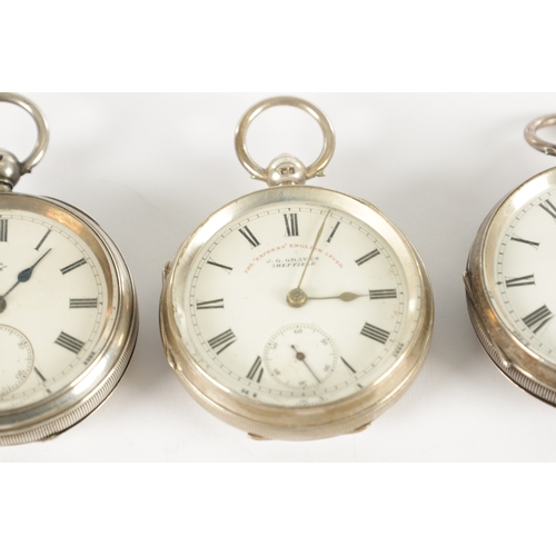 367 - A COLLECTION OF FOUR SILVER CASED POCKET WATCHES AND THREE MOVEMENTS, two watches signed W. Potts & ... 