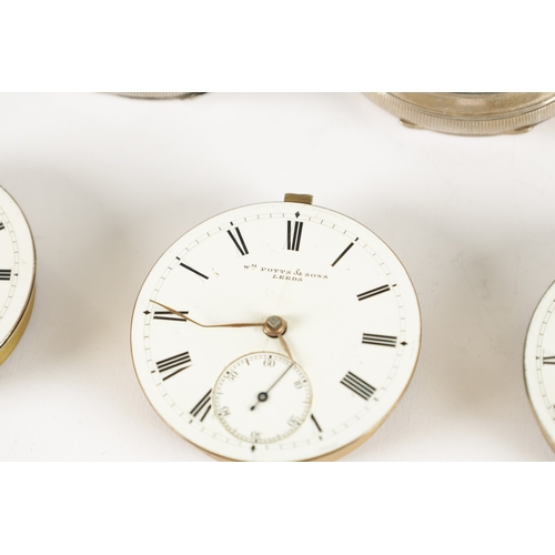 367 - A COLLECTION OF FOUR SILVER CASED POCKET WATCHES AND THREE MOVEMENTS, two watches signed W. Potts & ... 