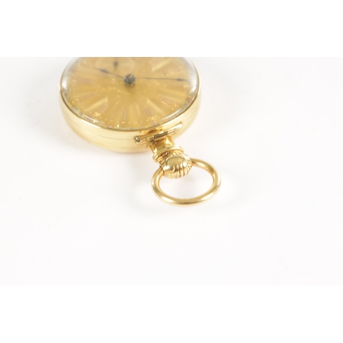 370 - H. PINNINTON, LIVERPOOL. AN 18CT GOLD OPEN FACED POCKET WATCH, plain case enclosing a gold engine tu... 