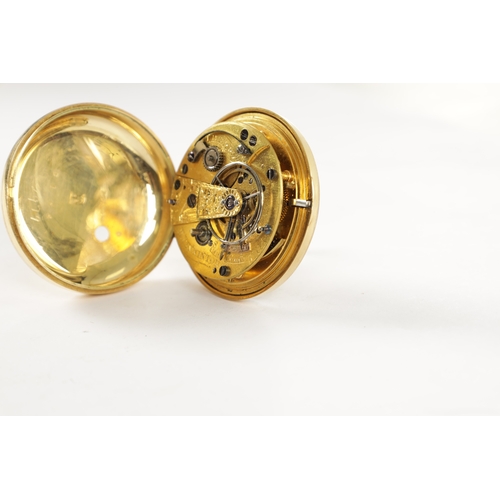 370 - H. PINNINTON, LIVERPOOL. AN 18CT GOLD OPEN FACED POCKET WATCH, plain case enclosing a gold engine tu... 