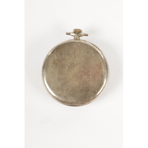 371 - A 1930'S SILVER CASED ROLEX SCIENTIFIC POCKET WATCH, having a plain case with engraved inscription t... 