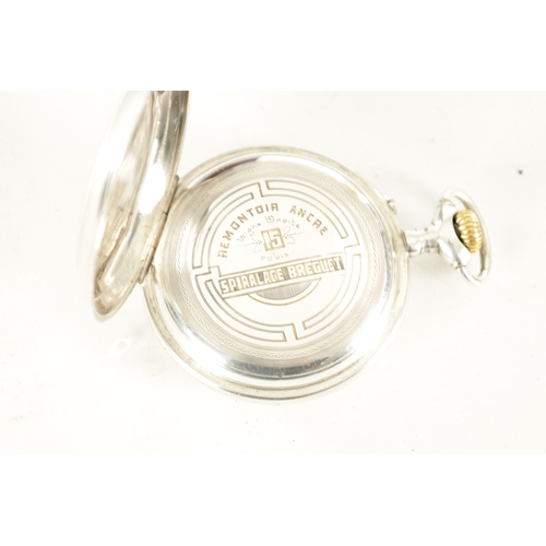 372 - A SILVER OPEN FACED GOLIATH REGULATOR POCKET WATCH, the plane case with gilt winding crown enclosing... 