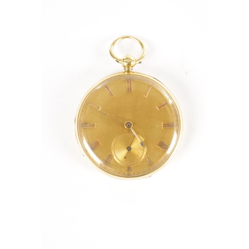 373 - LITHERLAND DAVIES & CO. LIVERPOOL. AN 18CT GOLD OPEN FACED POCKET WATCH plain case enclosing a gold ... 