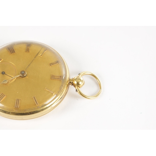 373 - LITHERLAND DAVIES & CO. LIVERPOOL. AN 18CT GOLD OPEN FACED POCKET WATCH plain case enclosing a gold ... 