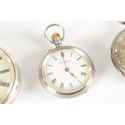 376 - A COLLECTION OF FOUR SILVER POCKET WATCHES SIGNED FATTORINI & SONS, the largest by A.M. Watches co. ... 