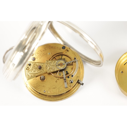 377 - TWO NORTH YORKSHIRE MADE SILVER OPEN FACED POCKET WATCHES, the larger watch by Snow & son, Ripon wit... 