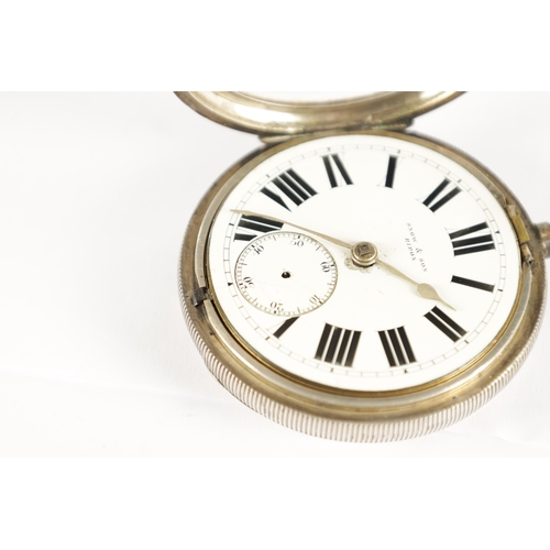 377 - TWO NORTH YORKSHIRE MADE SILVER OPEN FACED POCKET WATCHES, the larger watch by Snow & son, Ripon wit... 