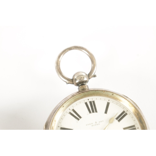 377 - TWO NORTH YORKSHIRE MADE SILVER OPEN FACED POCKET WATCHES, the larger watch by Snow & son, Ripon wit... 